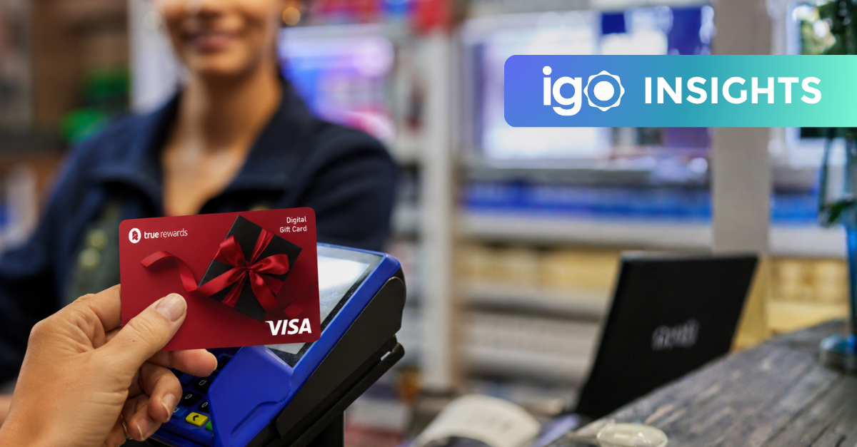 Prepaid Visa Digital Card being tapped on a store payment terminal to show open loop vs closed loop